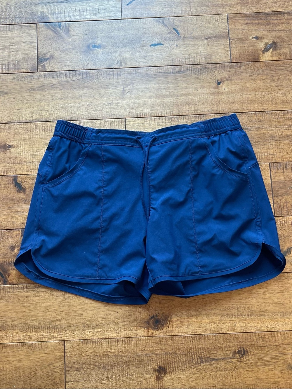 Lands End Women’s Swim Short Sz 12 Blue Lined Modest 5 inch Quick Dry Beach Mom
